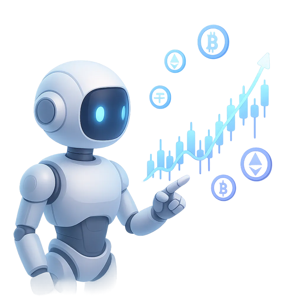 Illustration showing cryptocurrency exchange trading features and options available